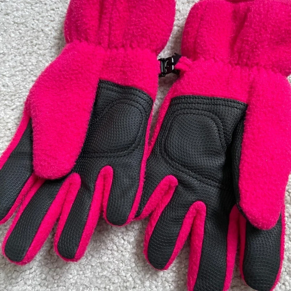 L.L. Bean Kids Fleece Gloves Hot Pink Winter Warm Size Kids XS